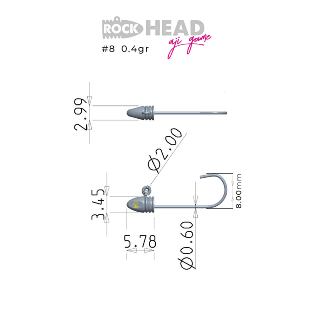 Fujin Rock-Head 8no Aji Game Jighead