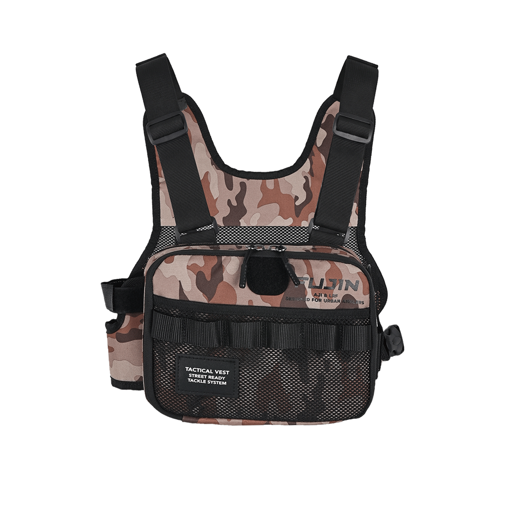 Fujin Tactical Vest Brown Camo Balıkçı Çantası