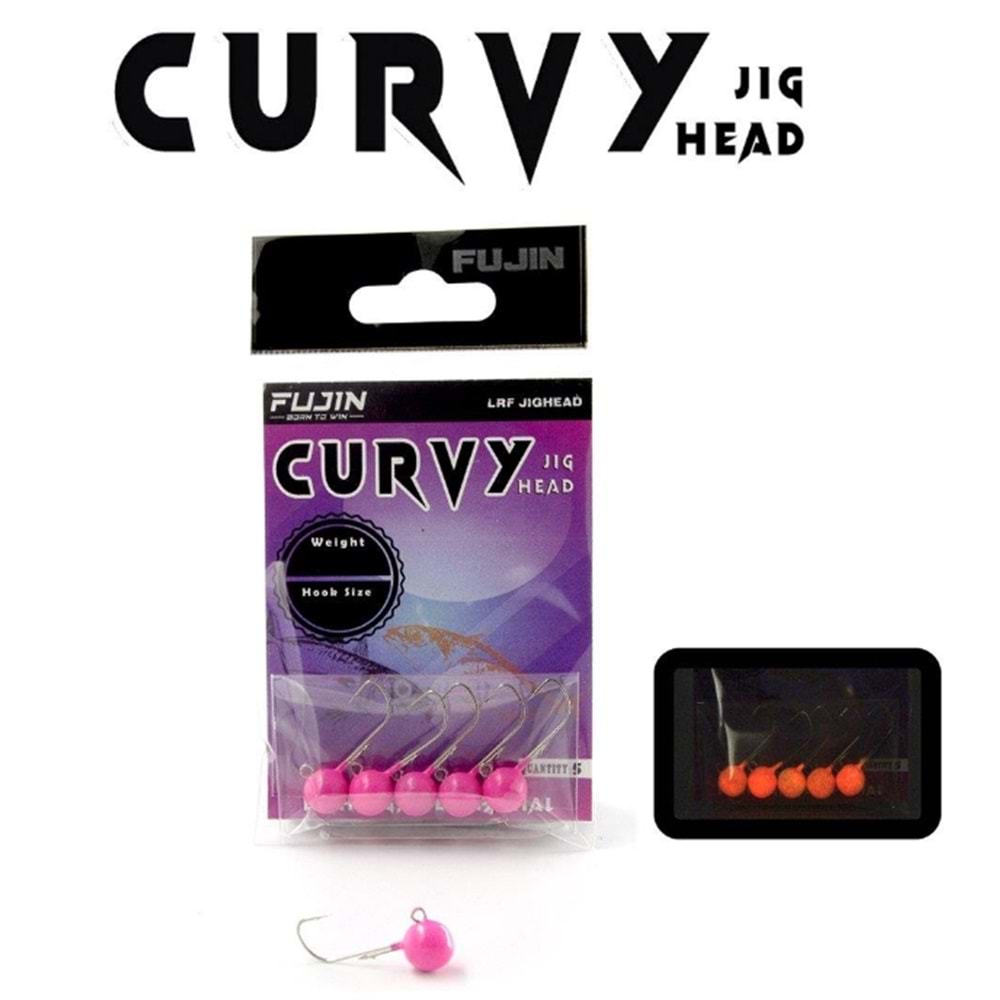 Fujin Curvy Pink Glow Jig Head