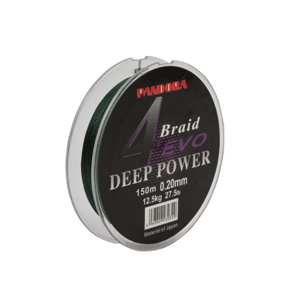 Pandora Balıkçılık Braid Evo Deep Power 4 Kat 150m İp Misina (dark Green)0,16