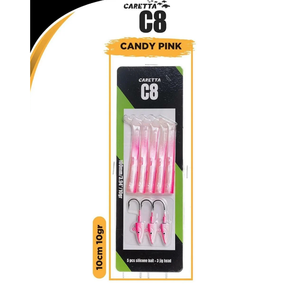Caretta C8 10cm 10gr Silikon Yemler - CANDY PINK