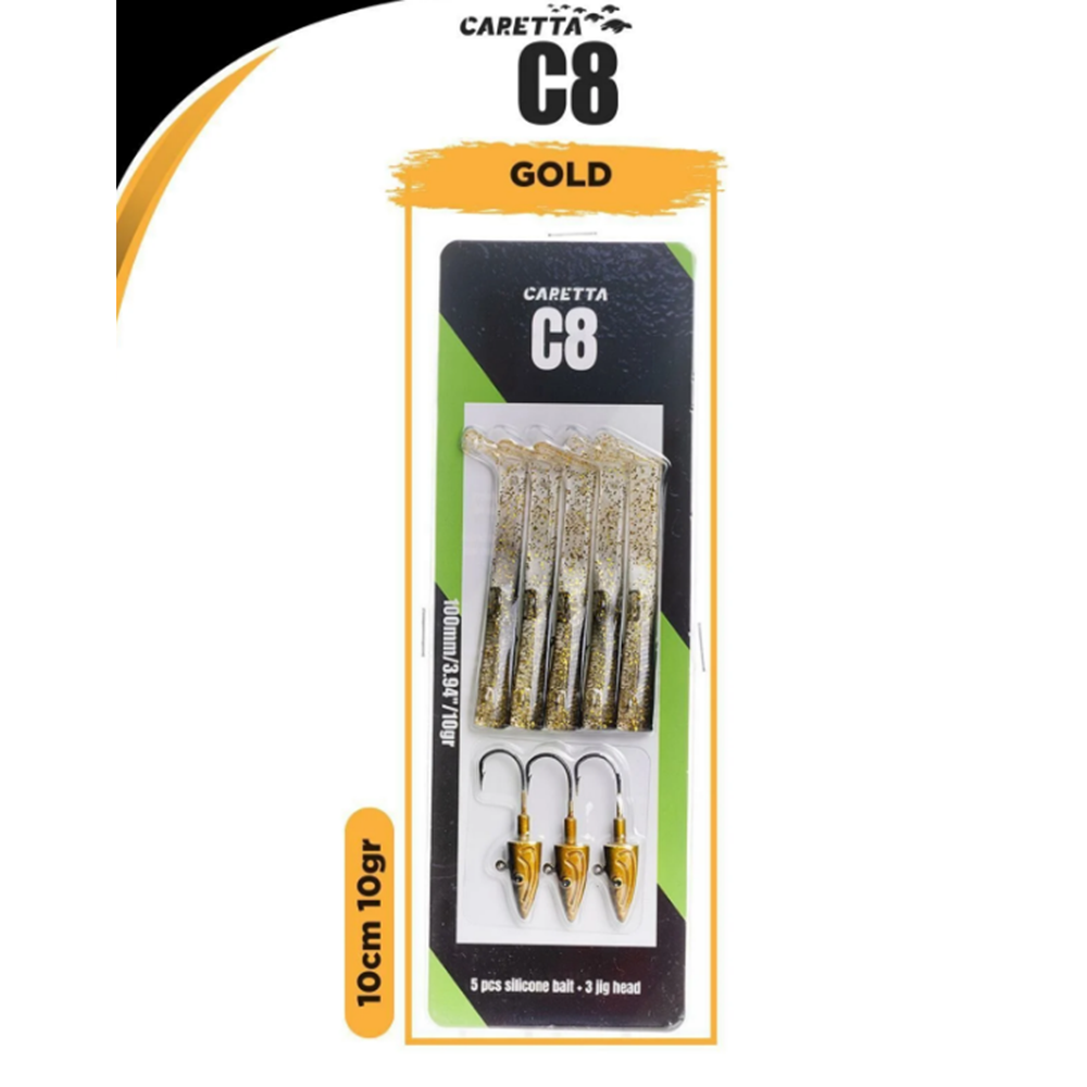 Caretta C8 10cm 10gr Silikon Yemler - GOLD