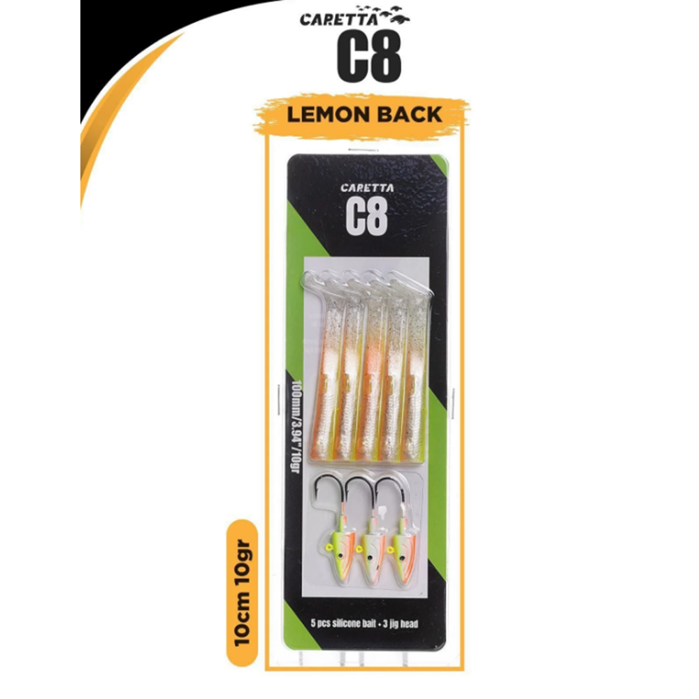 Caretta C8 10cm 10gr Silikon Yemler - LEMON BACK