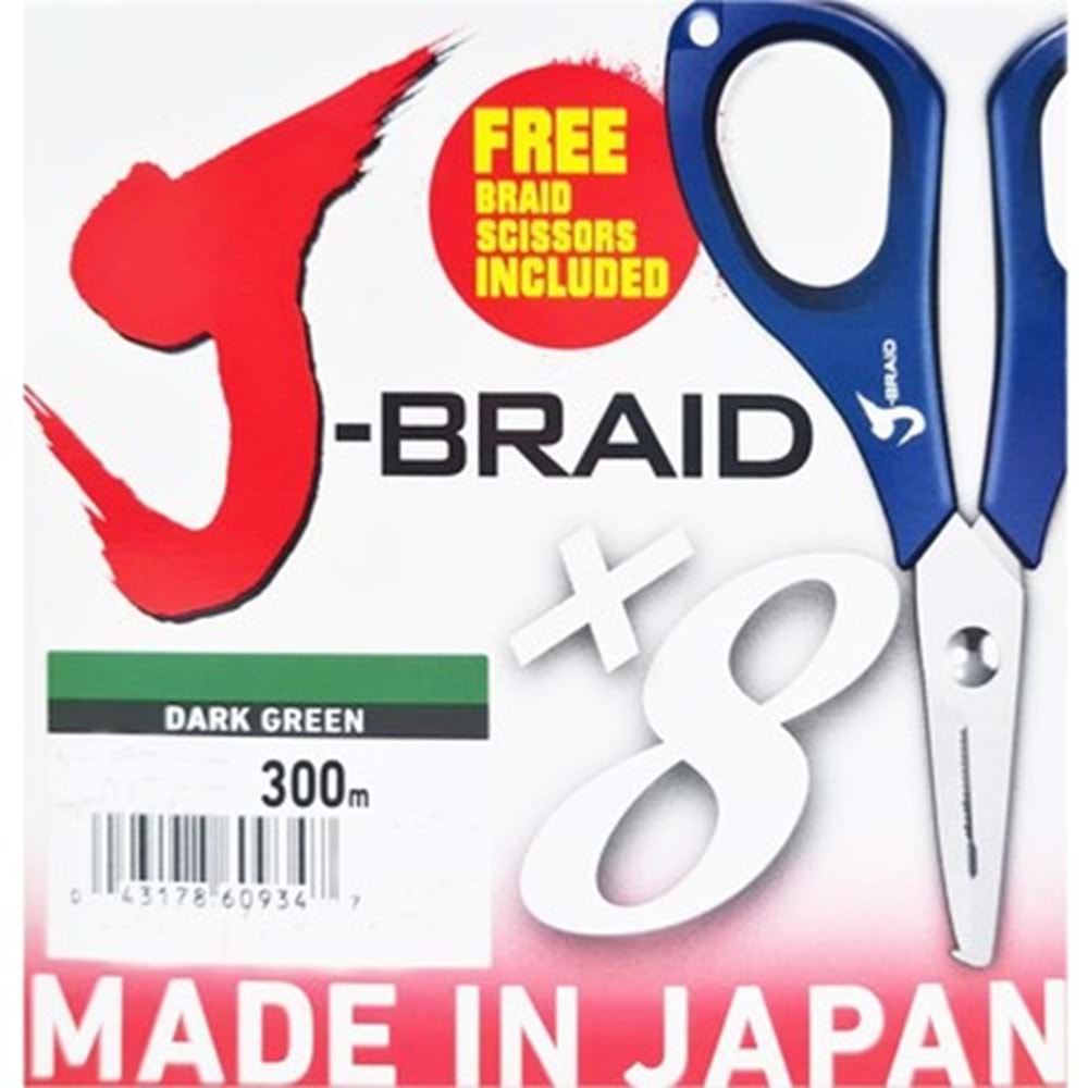 Daiwa JBraid 8B Koyu Yeşil 300m İp Misina Makaslı