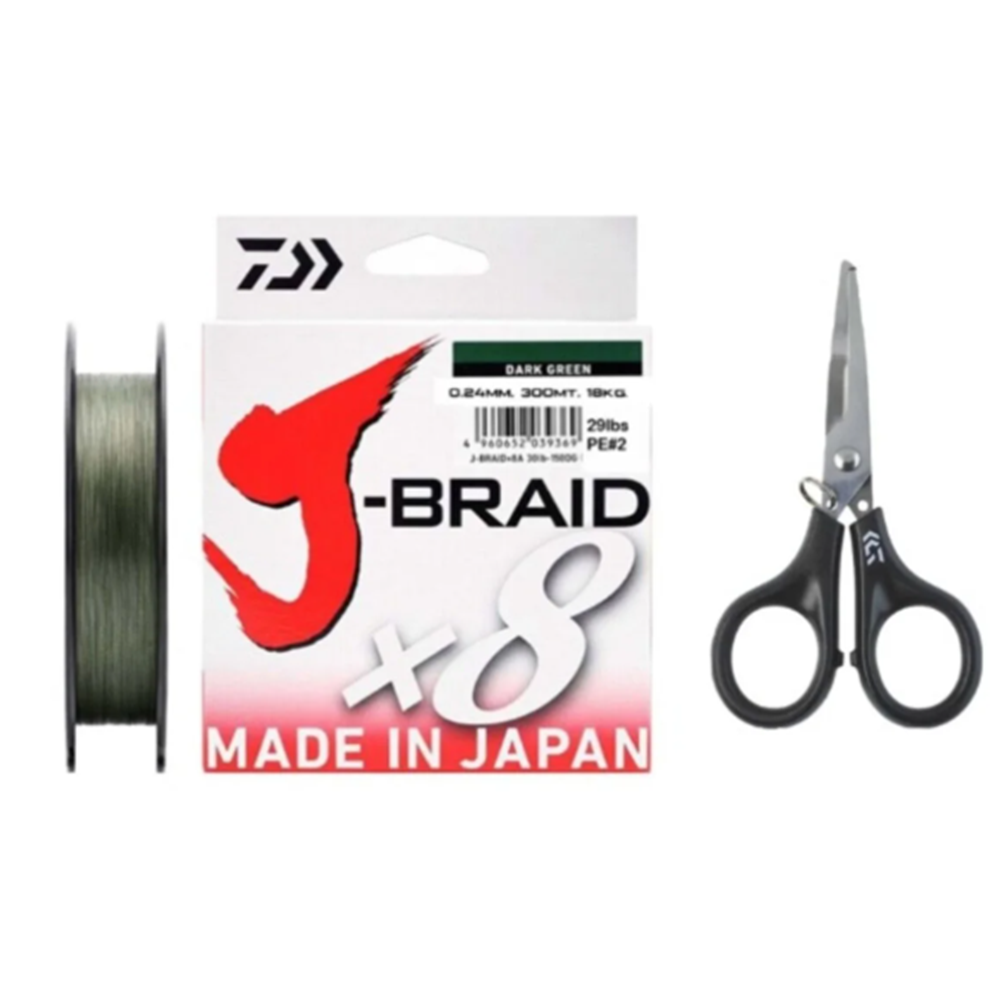 Daiwa JBraid 8B Koyu Yeşil 300m İp Misina Makaslı