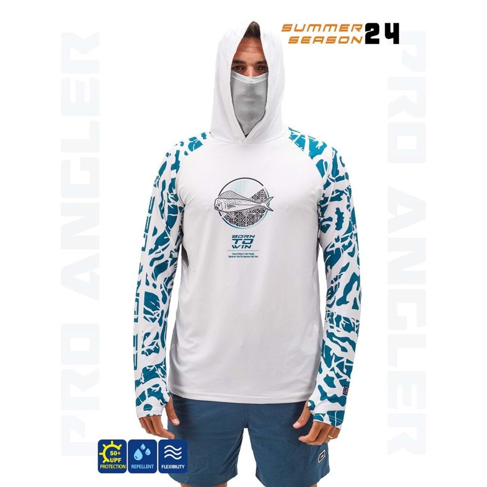 Fujin Pro Angler S24 Buff&Hoodie Lambuka Green - XXXL