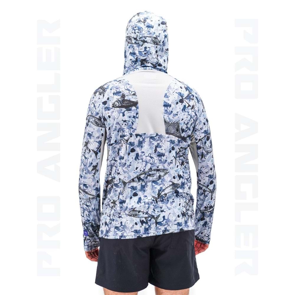 Fujin Pro Angler S24 Buff&Hoodie Black Fish - L