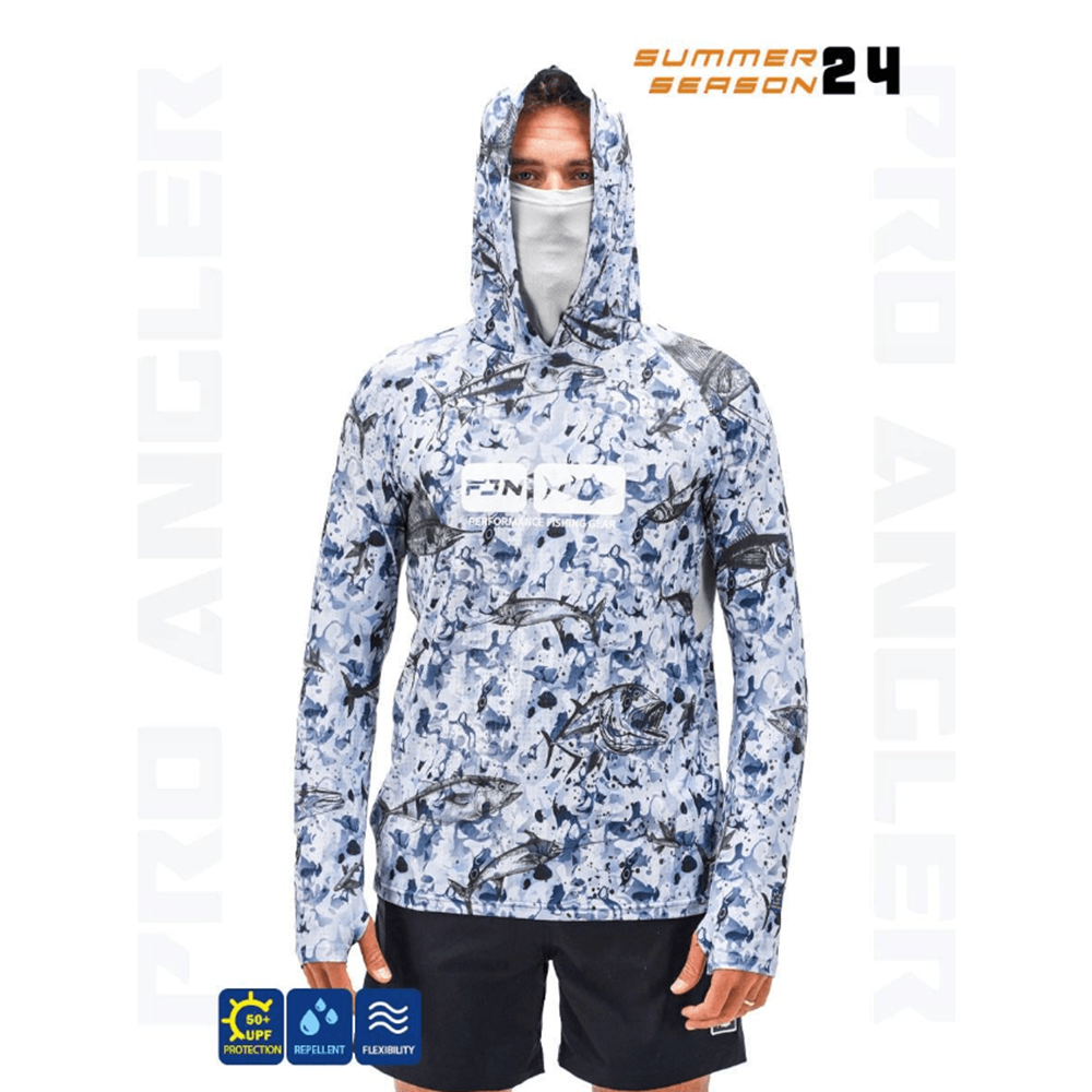 Fujin Pro Angler S24 Buff&Hoodie Black Fish - M