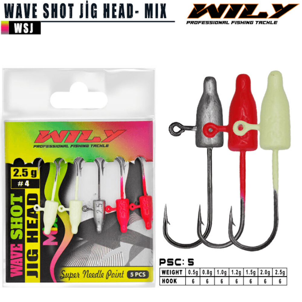 Wily Wave Shot Jighead Mix Jighead - 1 GR
