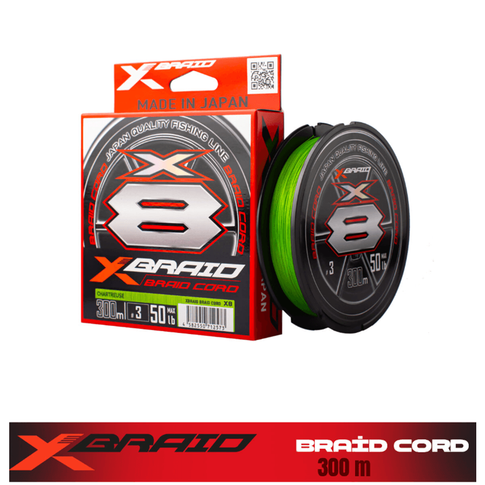Ygk X035 Braid Cord PE X8 300M Chartreuse İp Misina - 0.8PE 0.148MM