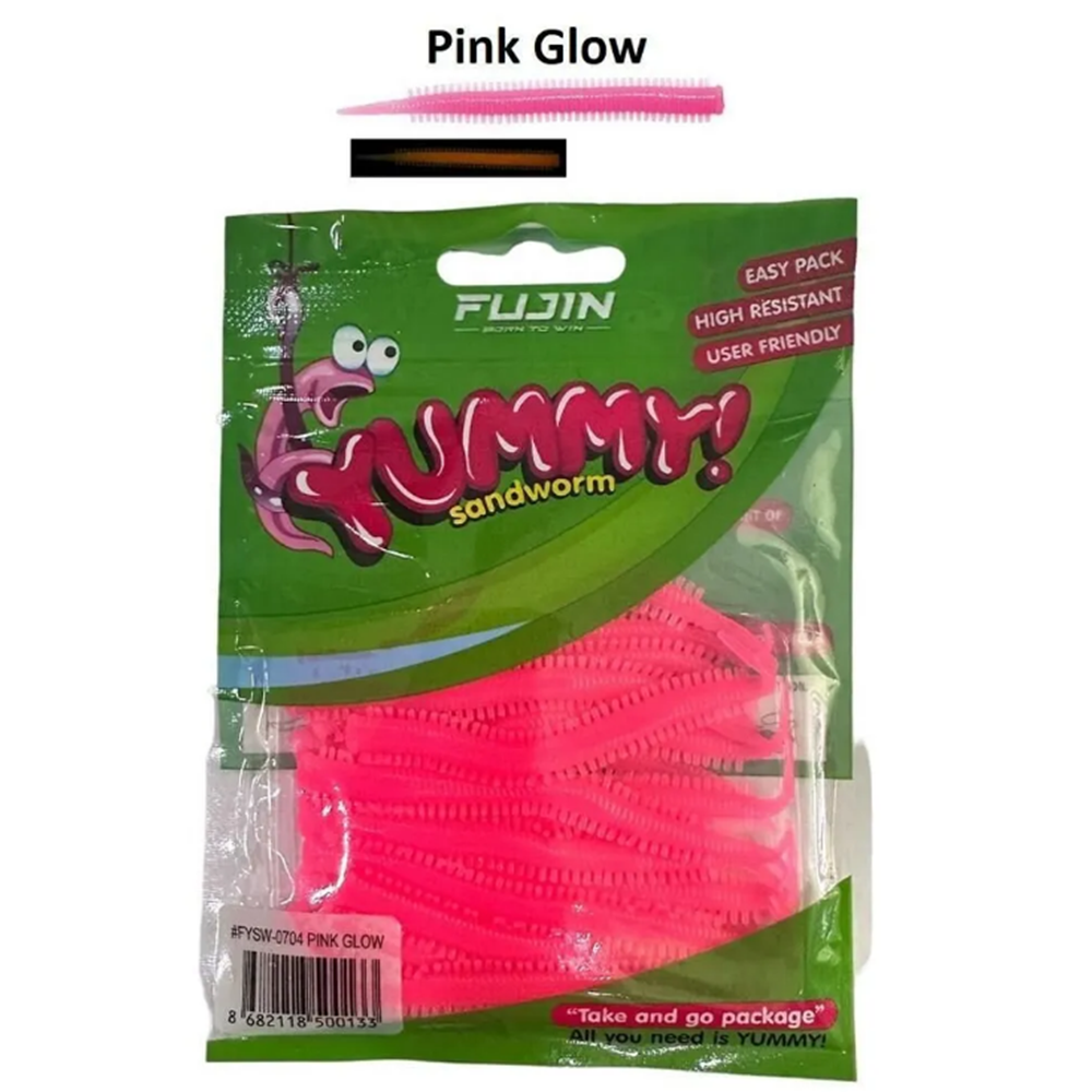 Fujin Yummy Sandworm 7cm LRF Silikonu - PINK GLOW