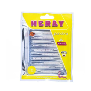 Pandora Balıkçılık Herby Worm 5cm Lrf Silikon Yem(10 Adet) - WHITE GLITTER