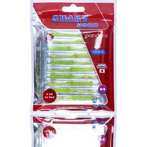 Pandora Balıkçılık Shaky Worm 5cm Lrf Silikon Yem(10 Adet) -GREEN GLITTER