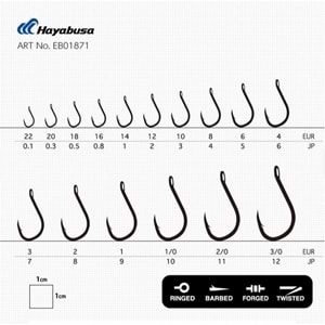 Hayabusa HCHN 018 Delikli Papağan Olta İğnesi Black Nikel