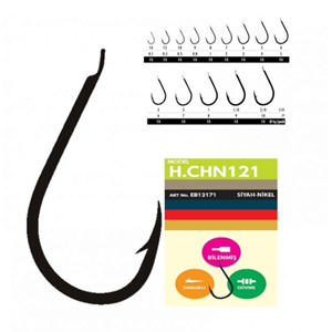 Hayabusa HCHN 121 Kısa Pala Dövme Olta İğnesi 15'li Paket Black Nikel - 1