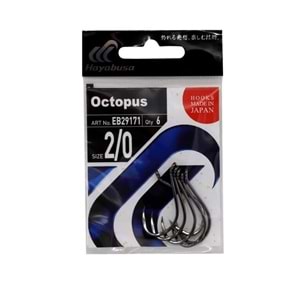 Hayabusa HBEK 562 Delikli Octopus Sinarit İğnesi Black Nikel - 5/0