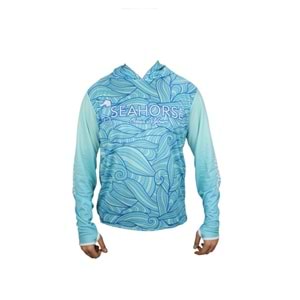 Sea Horse Special Angler Uv T-Shirt Blue Wave - L
