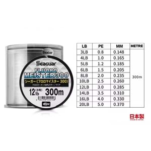 Seaguar Fluoro Meister %100 Fluoro Carbon Misina 300mt