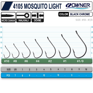 Owner 4105 Musquito Light Black Chrome İğne - 3/0