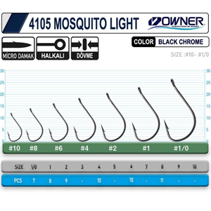 Owner 4105 Musquito Light Black Chrome İğne - 2