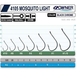 Owner 4105 Musquito Light Black Chrome İğne