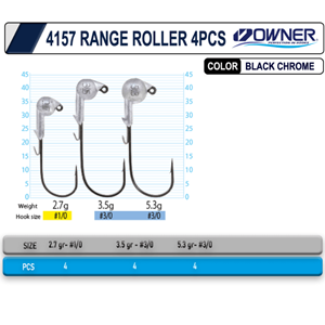 Cultiva 4157 Range Roller 4pcs Jighead - 2.7GR-1/0