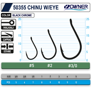 Owner 50355 Chinu W/ Eye Gun Black İğne - 2/0