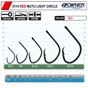Owner 5114 Mutu Light Red Olta İğnesi