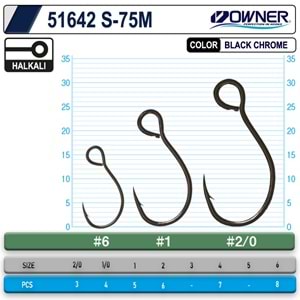 Owner 51642 S-75M Black Chrome İğne - 2/0