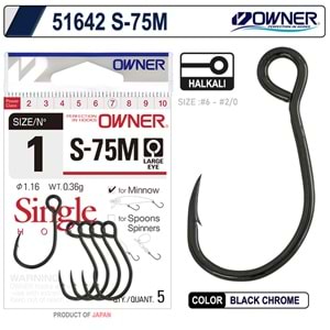 Owner 51642 S-75M Black Chrome İğne