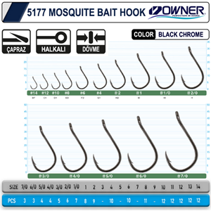 Owner 5177 Mosquito Hook Black Chrome Sinek İğne - 4