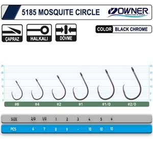 Owner 5185 Mosquito Circle Black Chrome Sinek İğne