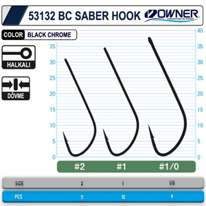 Owner 53132 Saber Hook Black Chrome İğne - 1