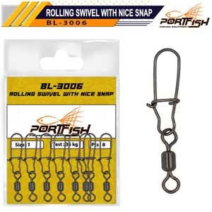 Portfish BL-3006 Bilyalı Kilitli Klips - 6