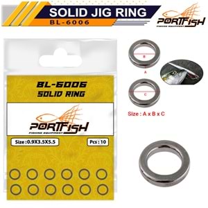 Portfish BL-6006 Solid Jig Halkası - 0.9*3.5*5.5