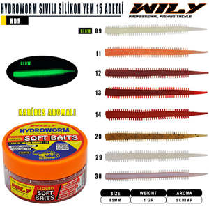 Wily Hydroworm Sıvılı Silikon 85mm 15 Adetli - 14