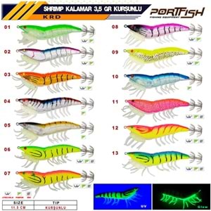 Portfish Shrimp Kalamar Zokası 3,5 gr Kurşunlu 11,5 cm