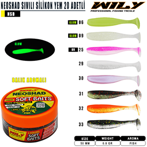 Wily Neoshad Sıvılı 50 mm 20 Adetli Silikon Yem