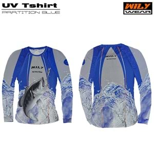 Wily Wear UV T-Shirt Partition Blue - M