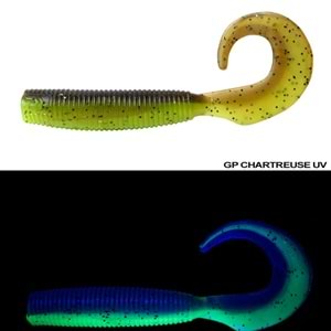 Daiwa Bait Junkie 10cm Grub (5 Adet) Silikon Yem - GP CHARTREUSE UV