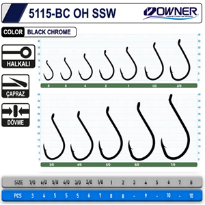 Owner 5115 Oh Ssw Black Chrome İğne - 7/0