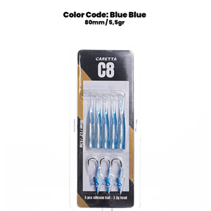 Caretta C8 8cm 5.5g Silikon Yem - BLUE BLUE
