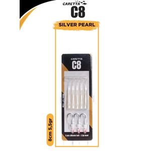 Caretta C8 8cm 5.5g Silikon Yem - SILVER PEARL