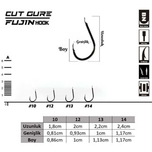 Fujin Cut Gure Deliksiz Düz Olta Kancası