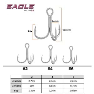 Fujin Eagle Süper Anti-Rust Üçlü Kanca