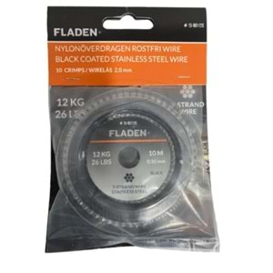 Fladen Çelik Tel Makara 10M-Siyah