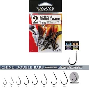Sasame F-838 Chinu Double Barb Black Nickel İğne - 6