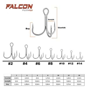 Fujin Falcon Süper Anti-Rust Üçlü Kanca - 14