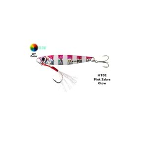 Fujin Jig-X 40gr Shore Jigging Jig Yem - MT02 PINK ZEBRA GLOW