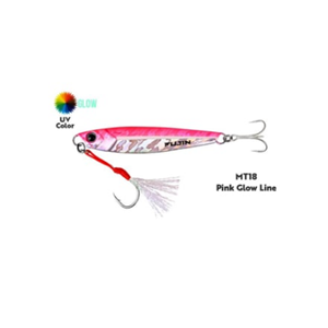 Fujin Jig-X 40gr Shore Jigging Jig Yem - MT18 PINK GLOW LINE